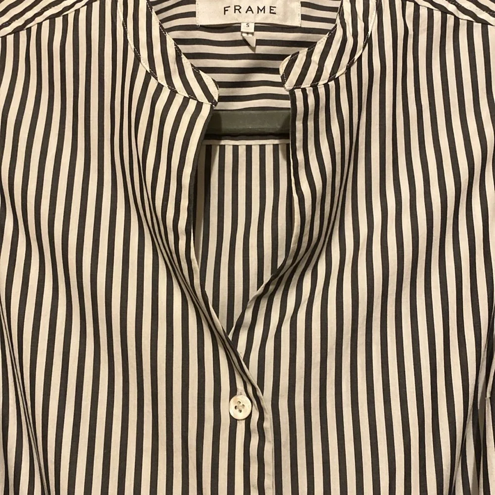 FRAME Cotton Sleeveless Striped Button Down Dress Tie Waist Shirt Dress SMALL - Picture 7 of 11